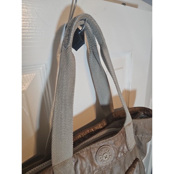 Kipling Quartz Metallic Wes Crossbody Bag Sparkly Gold With Gorilla Keychain - Picture 2 of 15